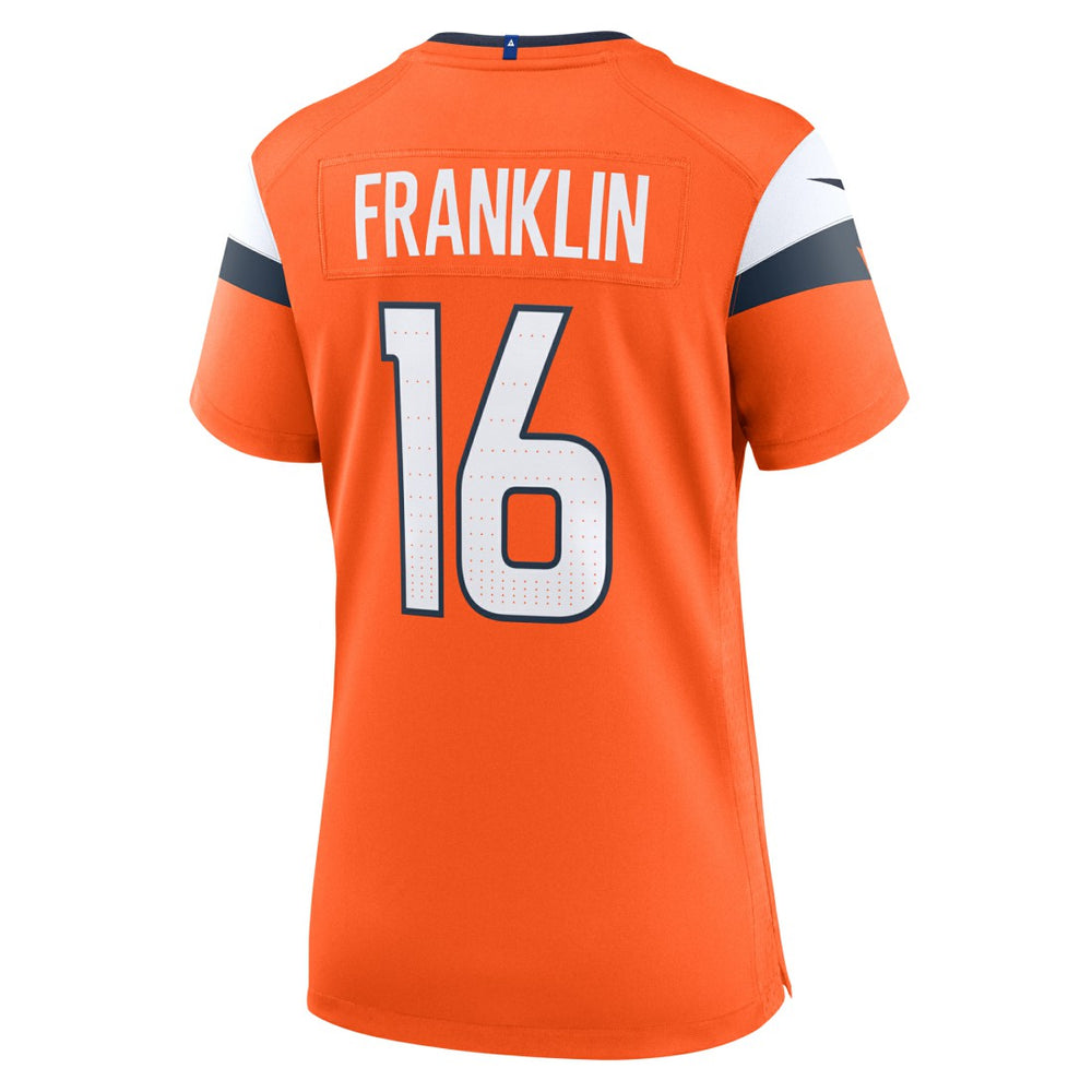 Troy Franklin Denver Broncos Women's Team Game Jersey - Orange
