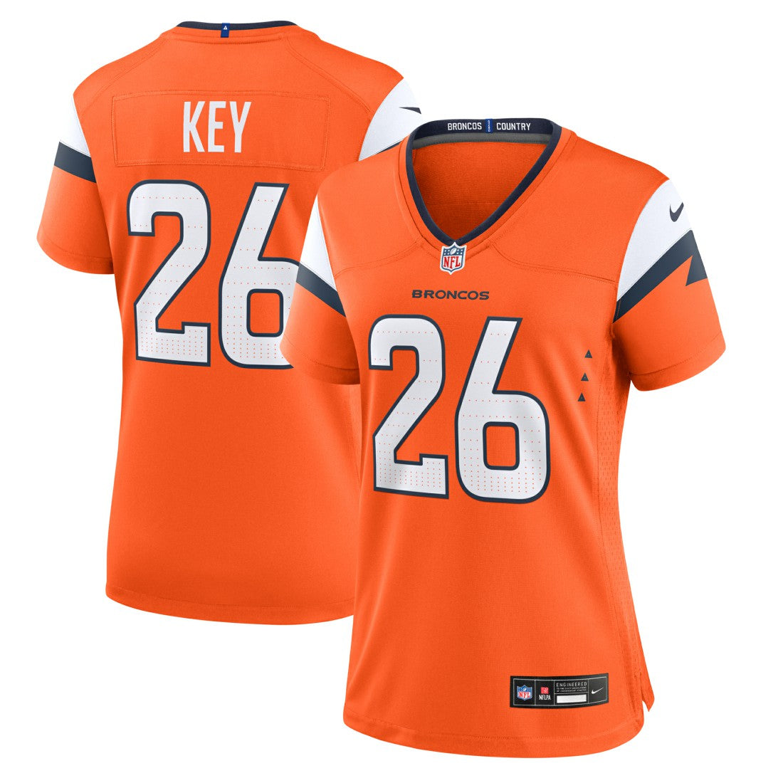 Devon Key Denver Broncos Women's Team Game Jersey - Orange