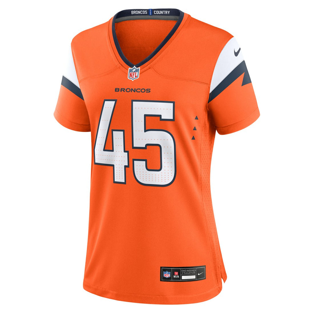 Nate Adkins Denver Broncos Women's Team Game Jersey - Orange