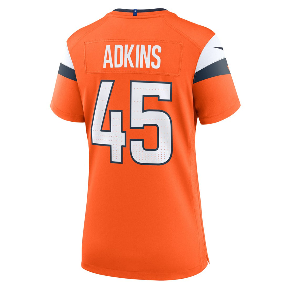 Nate Adkins Denver Broncos Women's Team Game Jersey - Orange