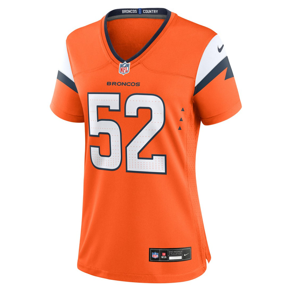 Jonah Elliss Denver Broncos Women's Team Game Jersey - Orange