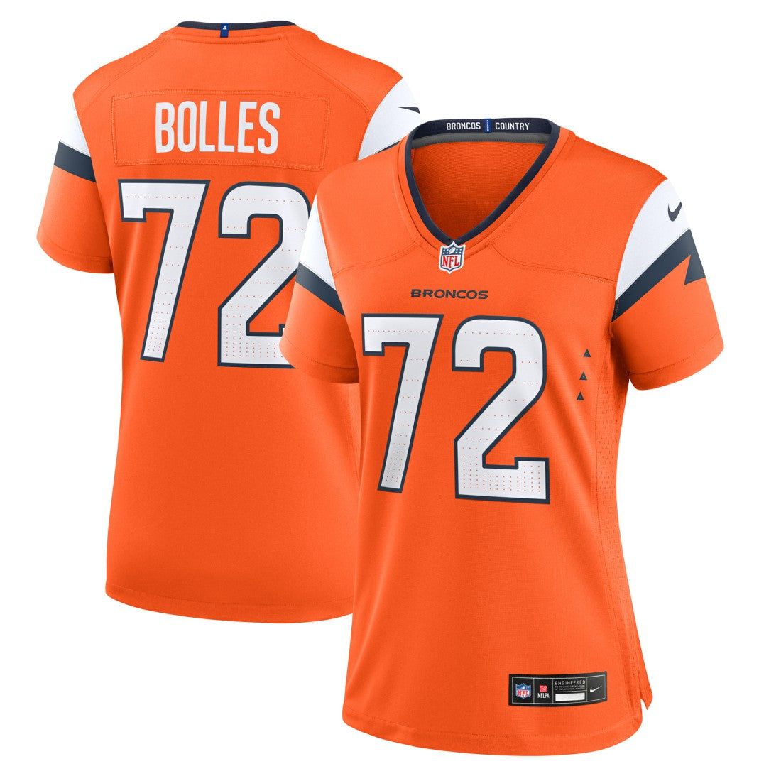 Garett Bolles Denver Broncos Women's Team Game Jersey - Orange