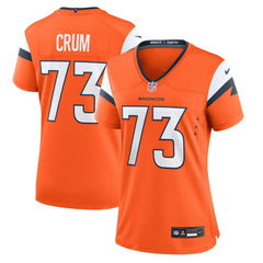 Frank Crum Denver Broncos Women's Team Game Jersey - Orange