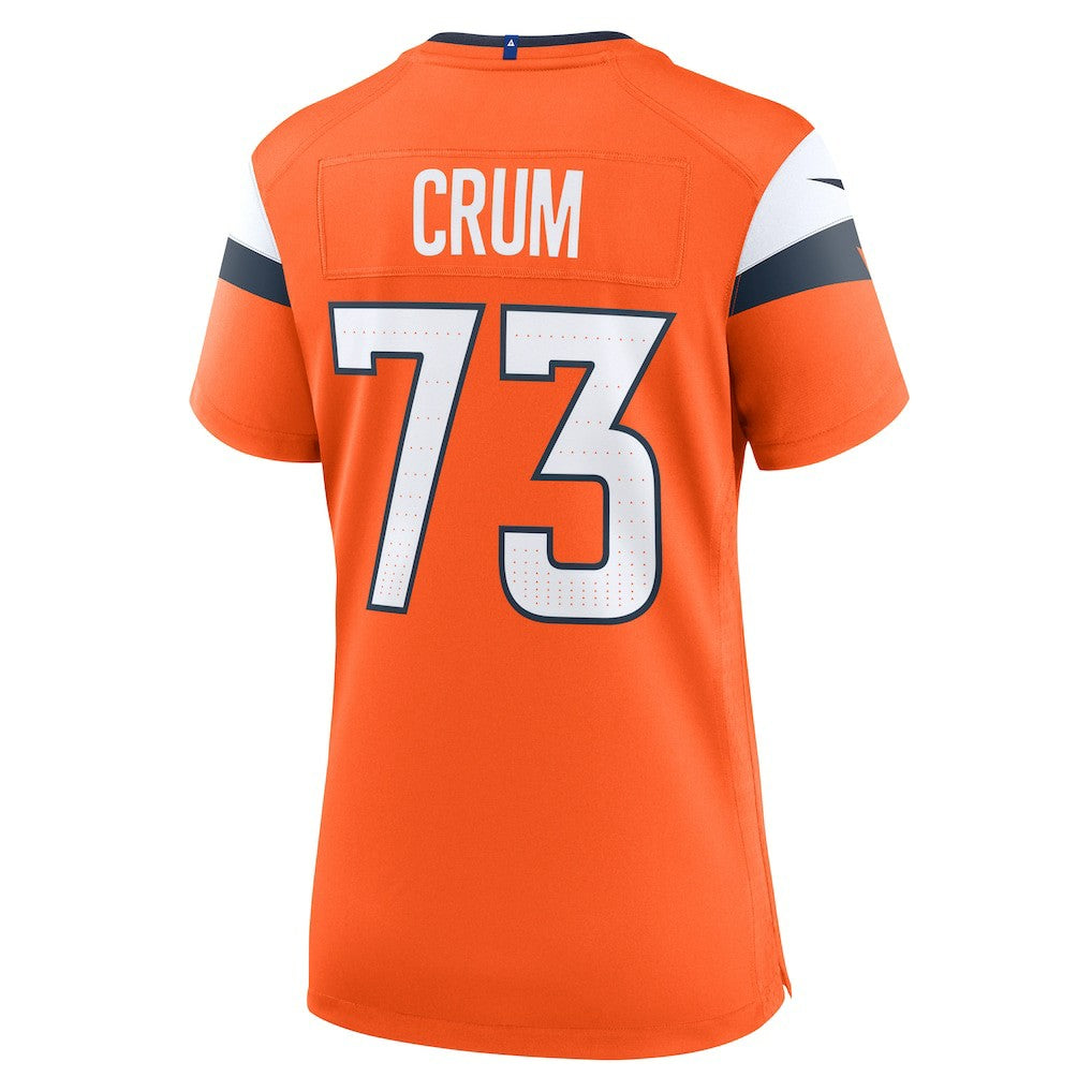Frank Crum Denver Broncos Women's Team Game Jersey - Orange