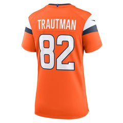 Adam Trautman Denver Broncos Women's Team Game Jersey - Orange