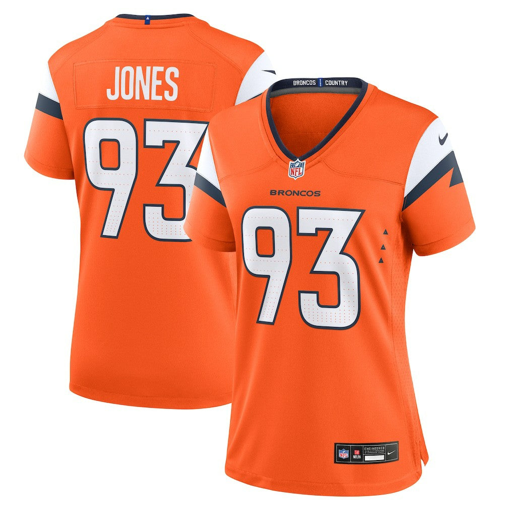 D.J. Jones Denver Broncos Women's Team Game Jersey - Orange