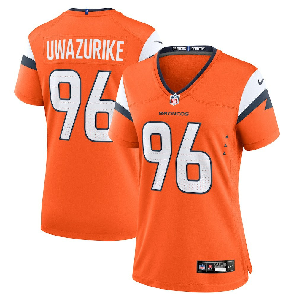 Eyioma Uwazurike Denver Broncos Women's Team Game Jersey - Orange
