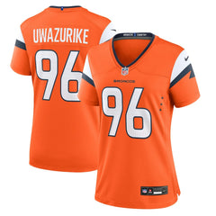 Eyioma Uwazurike Denver Broncos Women's Team Game Jersey - Orange