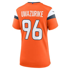 Eyioma Uwazurike Denver Broncos Women's Team Game Jersey - Orange