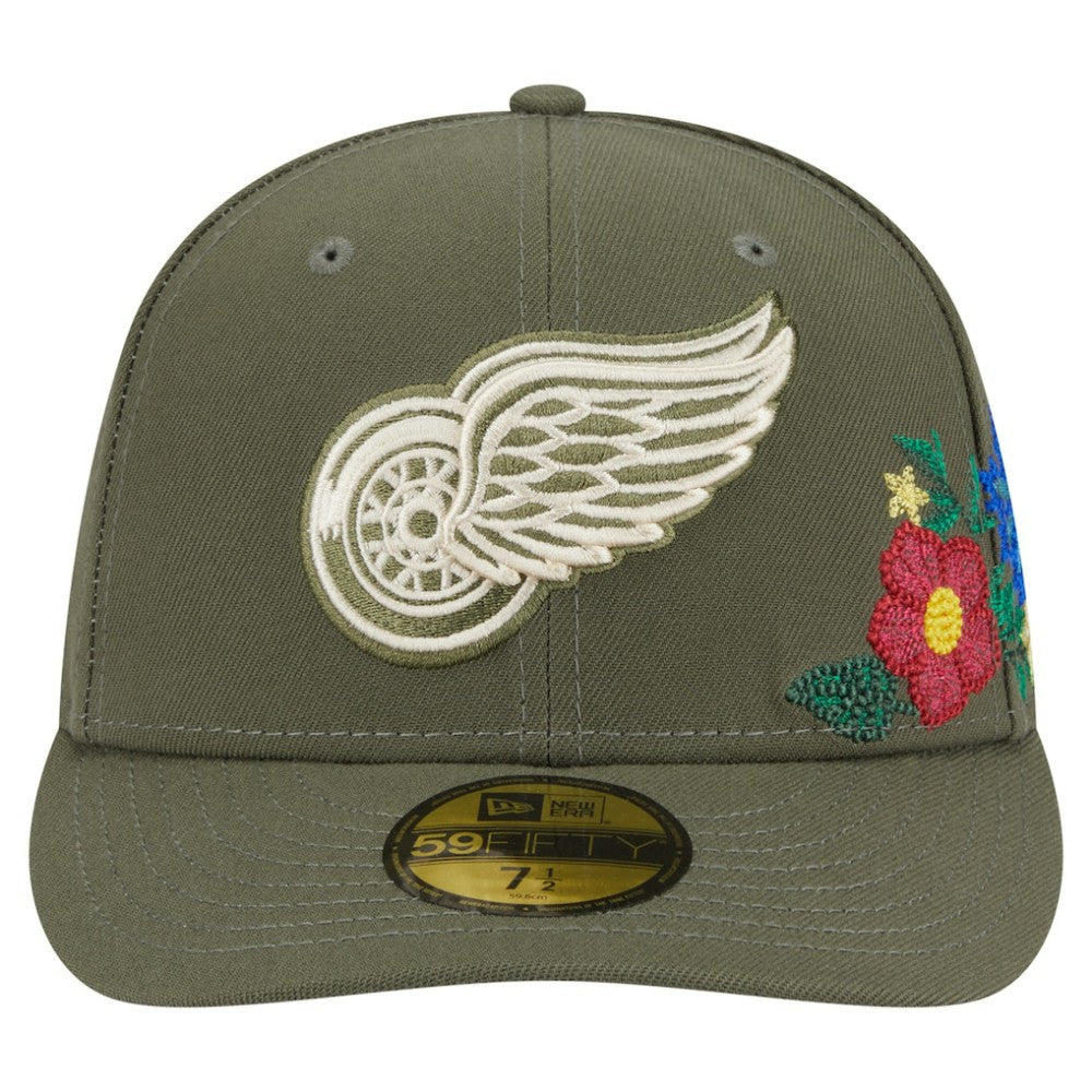 Detroit Red Wings New Era Tonal Florals 59FIFTY Fitted Hat Olive