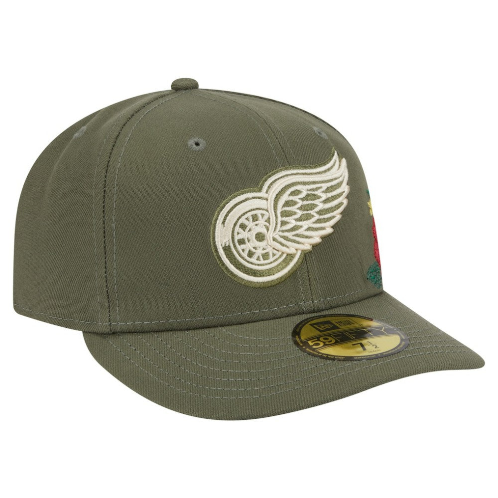 Detroit Red Wings New Era Tonal Florals 59FIFTY Fitted Hat Olive