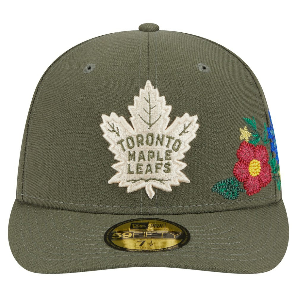 Toronto Maple Leafs New Era Tonal Florals 59FIFTY Fitted Hat Olive
