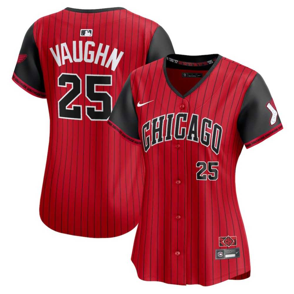 Andrew Vaughn Chicago White Sox Women's 2025 City Connect Limited Player Jersey Red/Black | Nike