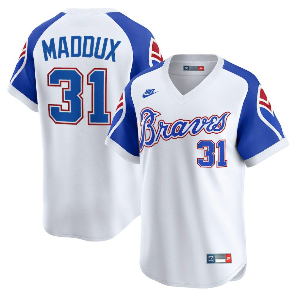 Greg Maddux Atlanta Braves Throwback Cooperstown Collection Limited Jersey White | Nike