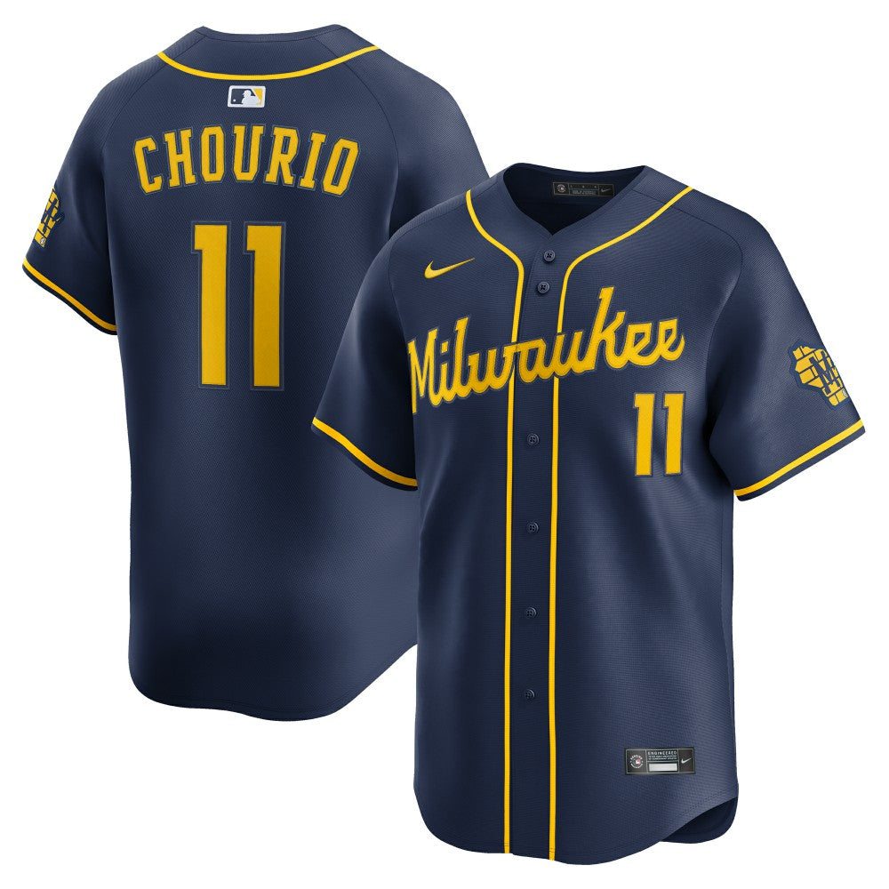 Jackson Chourio Milwaukee Brewers Alternate 2 Limited Jersey Navy | Nike