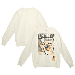 Baltimore Orioles Sidewalk Sketch Pullover Hoodie Cream | Mitchell & Ness