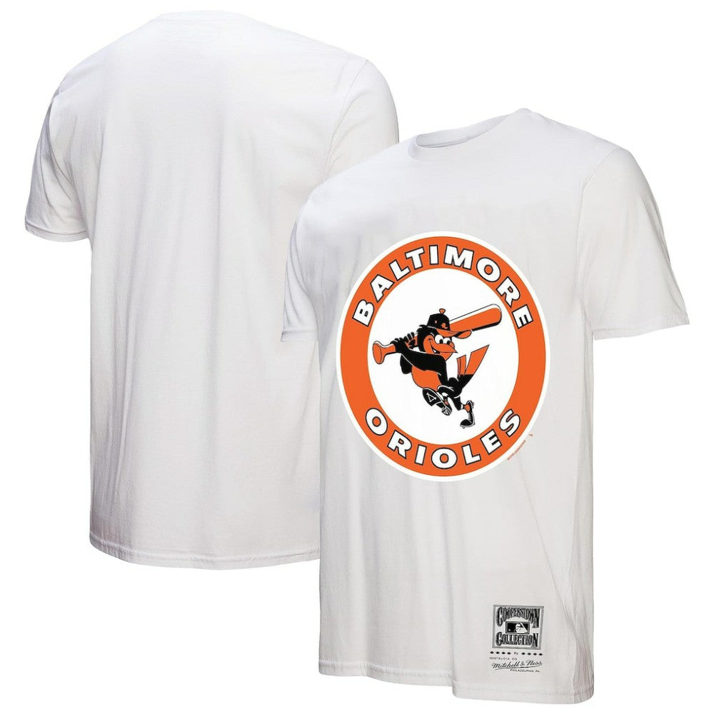 Baltimore Orioles Cooperstown Collection Logo T-Shirt White | Mitchell & Ness