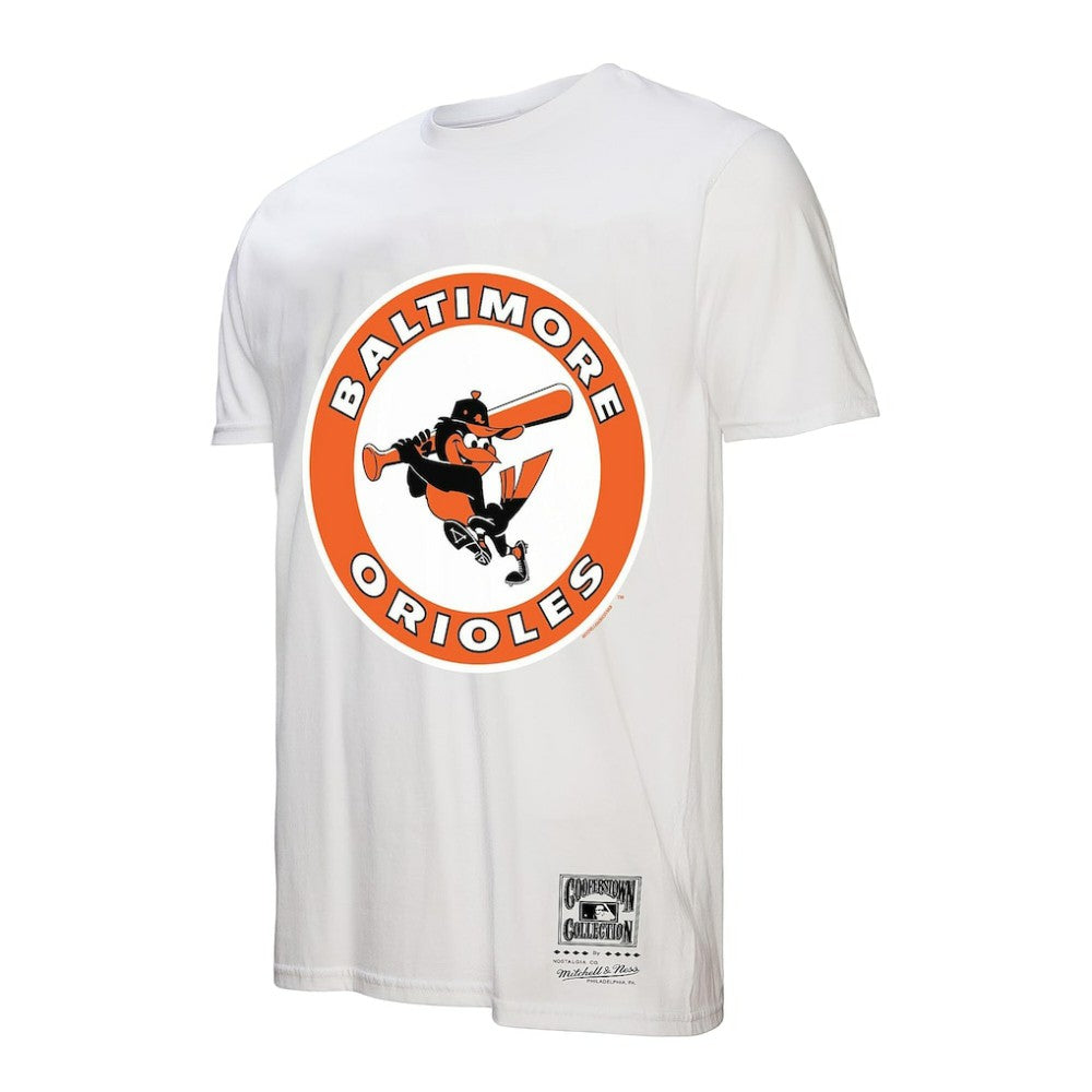 Baltimore Orioles Cooperstown Collection Logo T-Shirt White | Mitchell & Ness