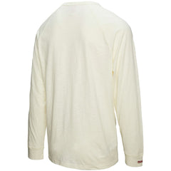 Cincinnati Reds Arched Logo Slub Long Sleeve T-Shirt Cream | Mitchell & Ness