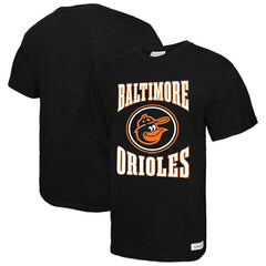Baltimore Orioles Arched Logo Slub T-Shirt Black | Mitchell & Ness