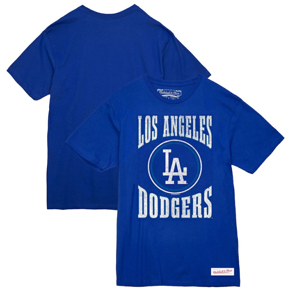 Los Angeles Dodgers Arched Logo Slub T-Shirt Royal | Mitchell & Ness