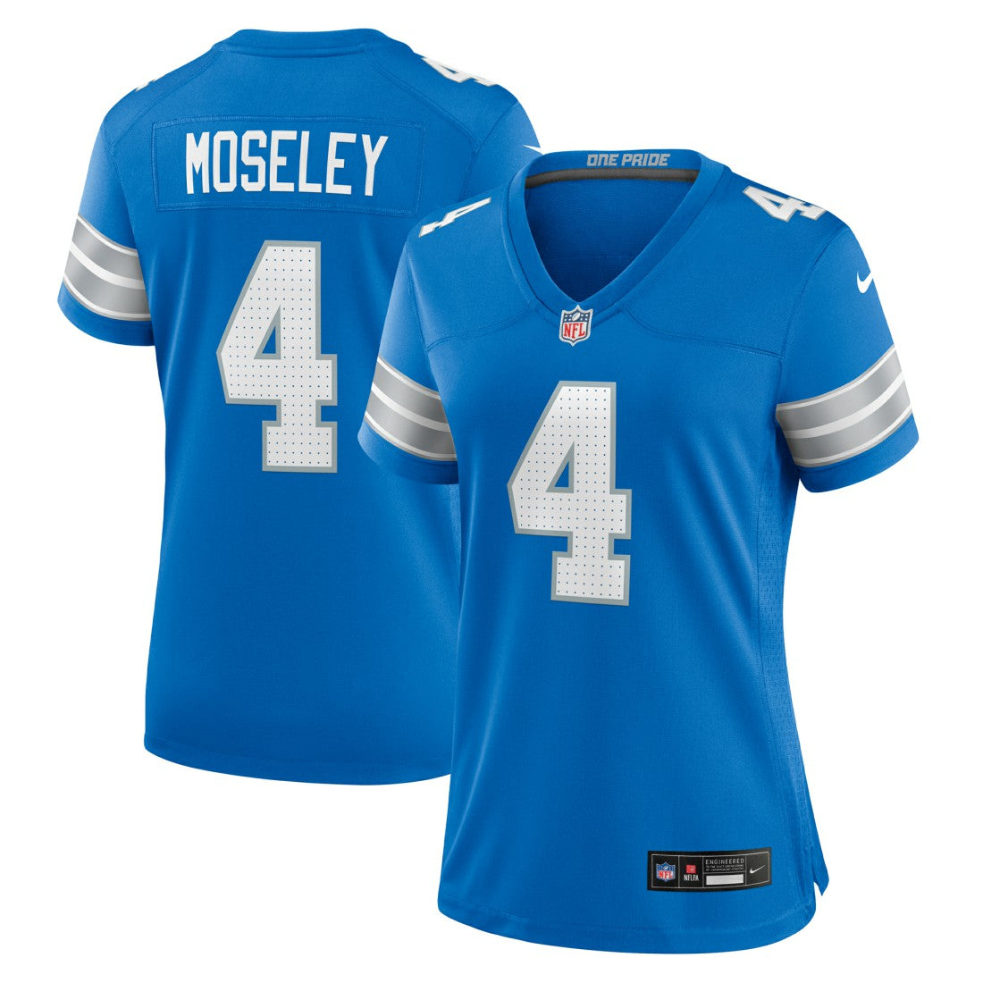 Emmanuel Moseley Detroit Lions Women's Team Game Jersey - Blue