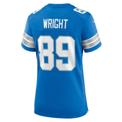 Brock Wright Detroit Lions Women's Team Game Jersey - Blue