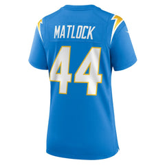 Scott Matlock Los Angeles Chargers Women's Game Jersey - Powder Blue