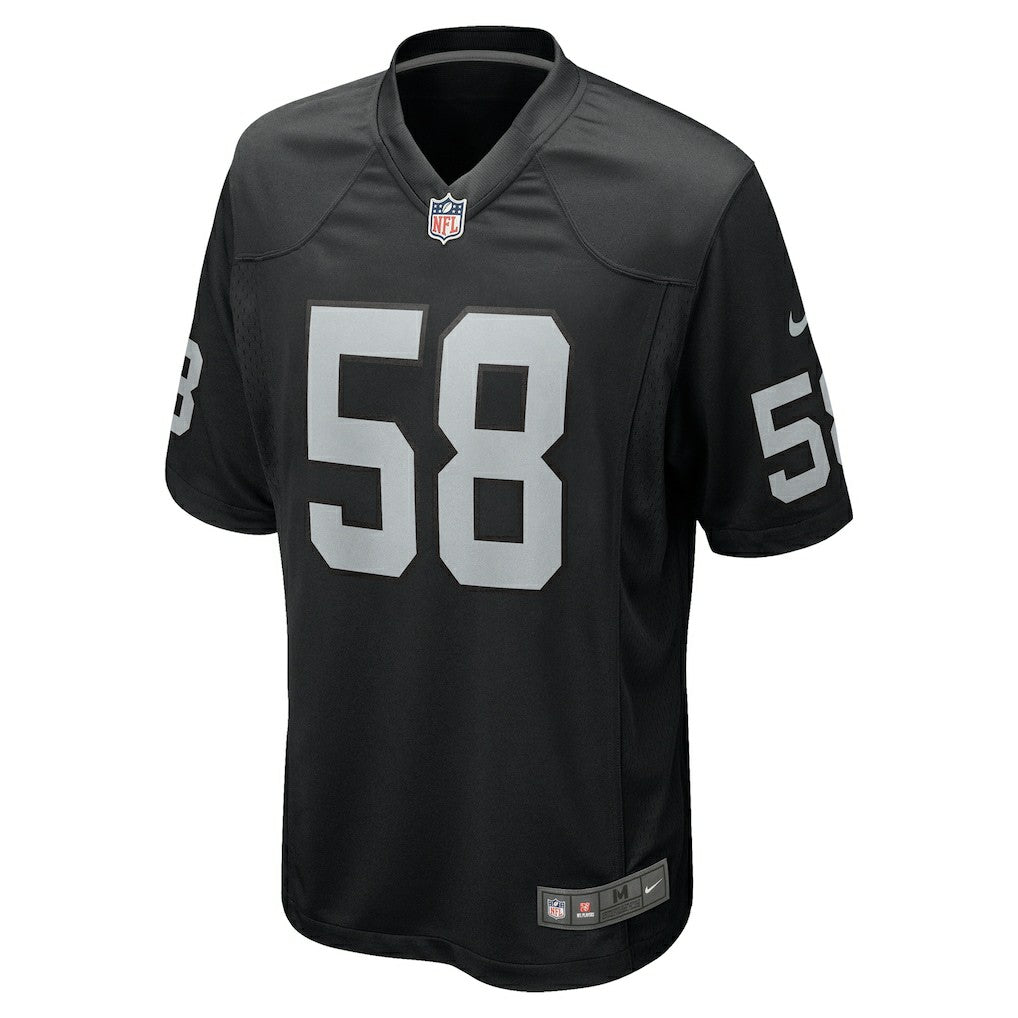 Jackson Powers-Johnson Las Vegas Raiders Team Game Jersey - Black