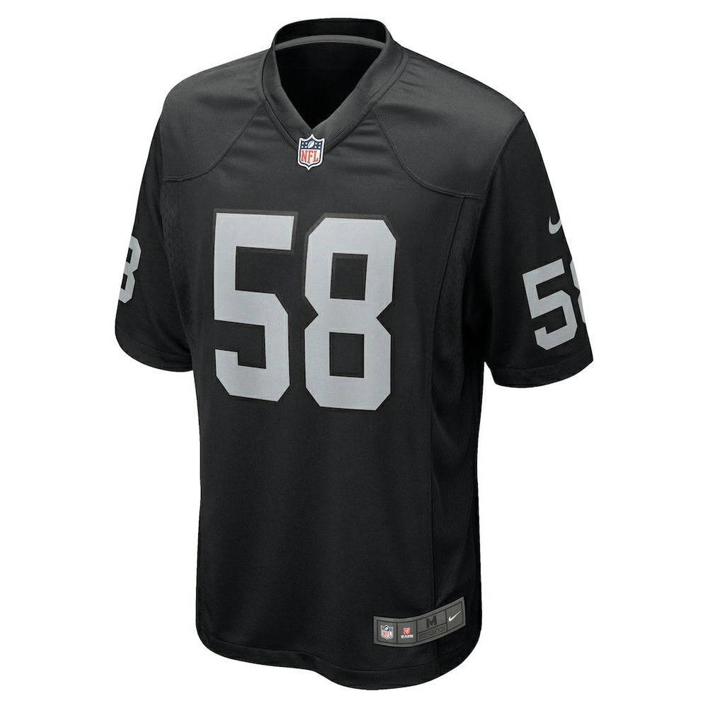 Jackson Powers-Johnson Las Vegas Raiders Team Game Jersey - Black