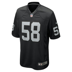 Jackson Powers-Johnson Las Vegas Raiders Team Game Jersey - Black