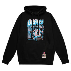 Atlanta Braves Sidewalk Sketch Pullover Hoodie Black | Mitchell & Ness