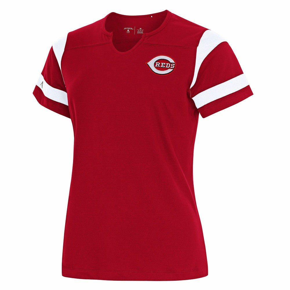Cincinnati Reds Antigua Women's Encounter Notch Neck Top Red