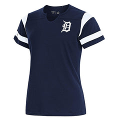 Detroit Tigers Antigua Women's Encounter Notch Neck Top Navy