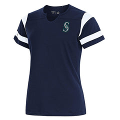Seattle Mariners Antigua Women's Encounter Notch Neck Top Navy