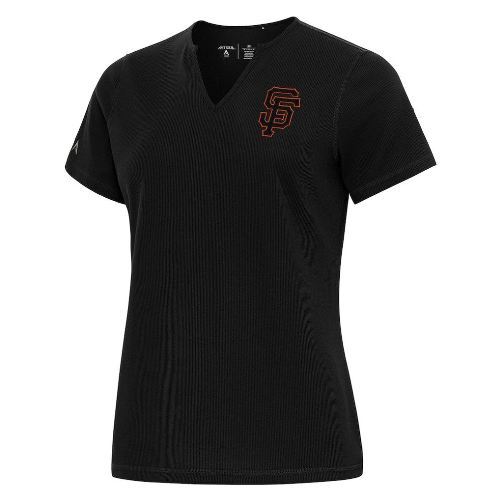 San Francisco Giants Antigua Women's Notch Neck T-Shirt Black