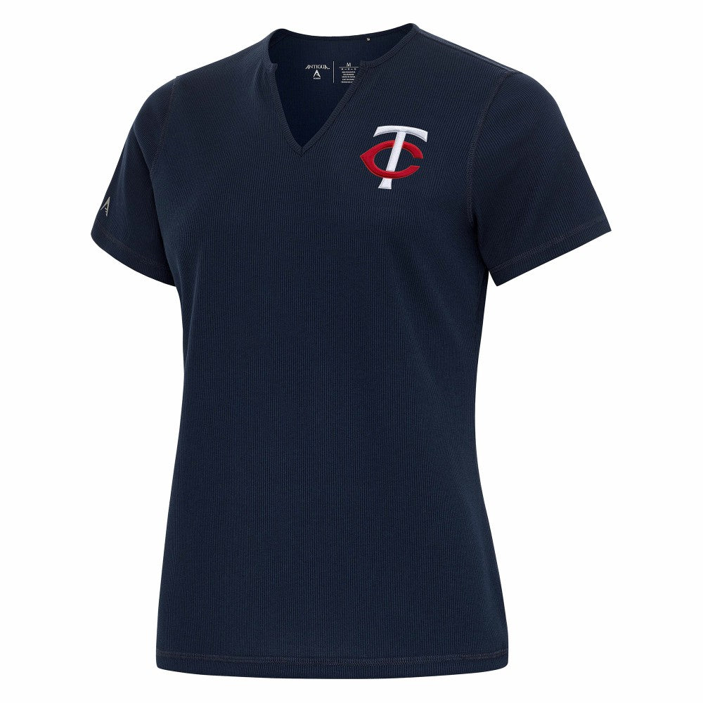 Minnesota Twins Antigua Women's Notch Neck T-Shirt Navy