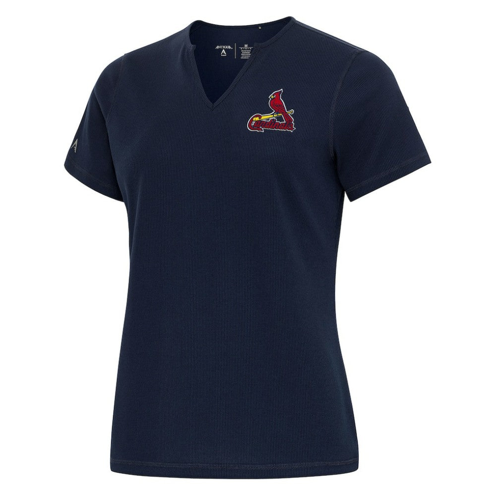 St. Louis Cardinals Antigua Women's Notch Neck T-Shirt Navy