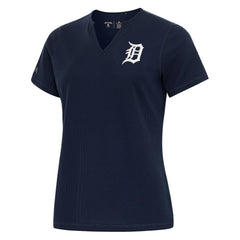 Detroit Tigers Antigua Women's Notch Neck T-Shirt Navy