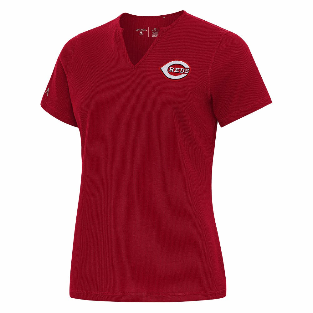 Cincinnati Reds Antigua Women's Notch Neck T-Shirt Red