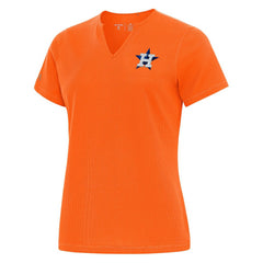 Houston Astros Antigua Women's Notch Neck T-Shirt Orange