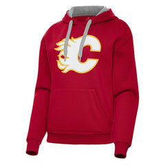 Calgary Flames Antigua Women's Victory Pullover Hoodie Red