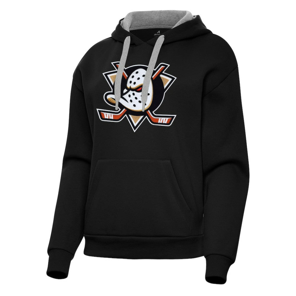Anaheim Ducks Antigua Women's Victory Pullover Hoodie Black