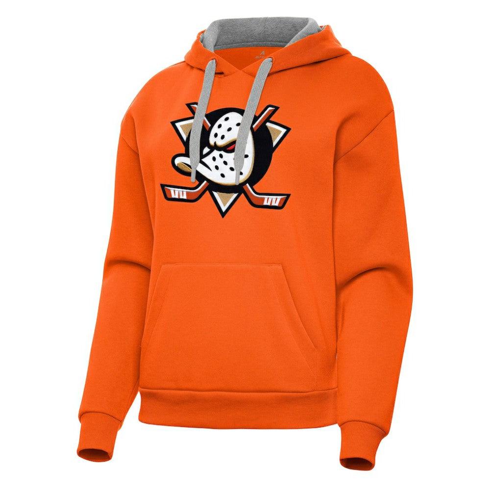 Anaheim Ducks Antigua Women's Victory Pullover Hoodie Orange