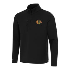 Chicago Blackhawks Antigua Insider Quarter-Zip Top Black