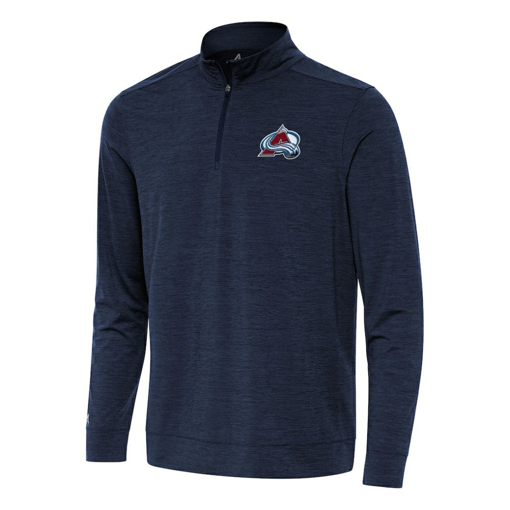 Colorado Avalanche Antigua Bright Quarter-Zip Top Heather Navy