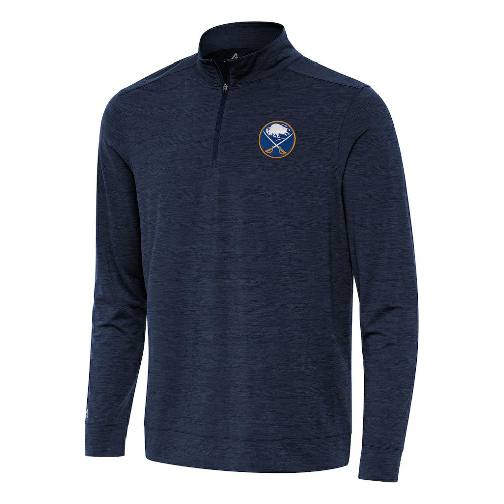 Buffalo Sabres Antigua Bright Quarter-Zip Top Heather Navy