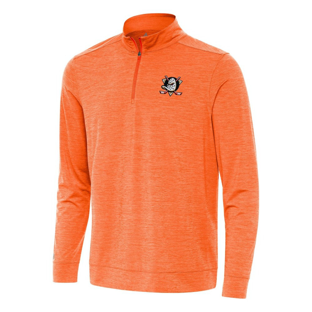 Anaheim Ducks Antigua Bright Quarter-Zip Top Heather Orange