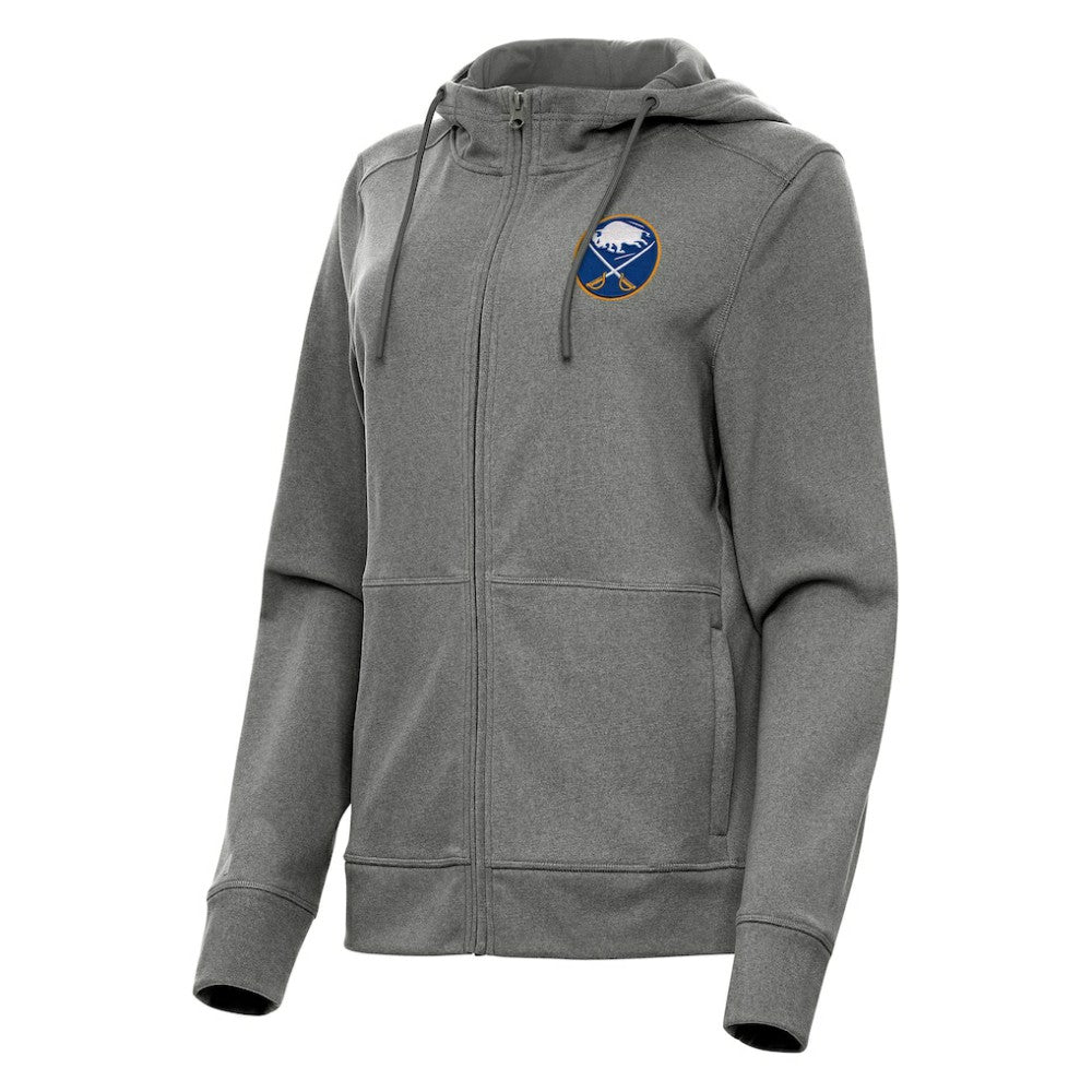Buffalo Sabres Antigua Women's Seeker Full-Zip Hoodie Heather Black