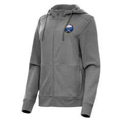 Buffalo Sabres Antigua Women's Seeker Full-Zip Hoodie Heather Black